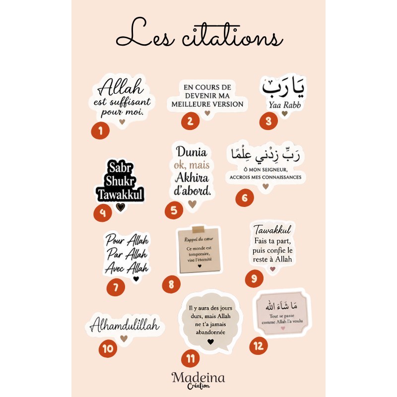 Stickers islamique - Collection " Les citations "