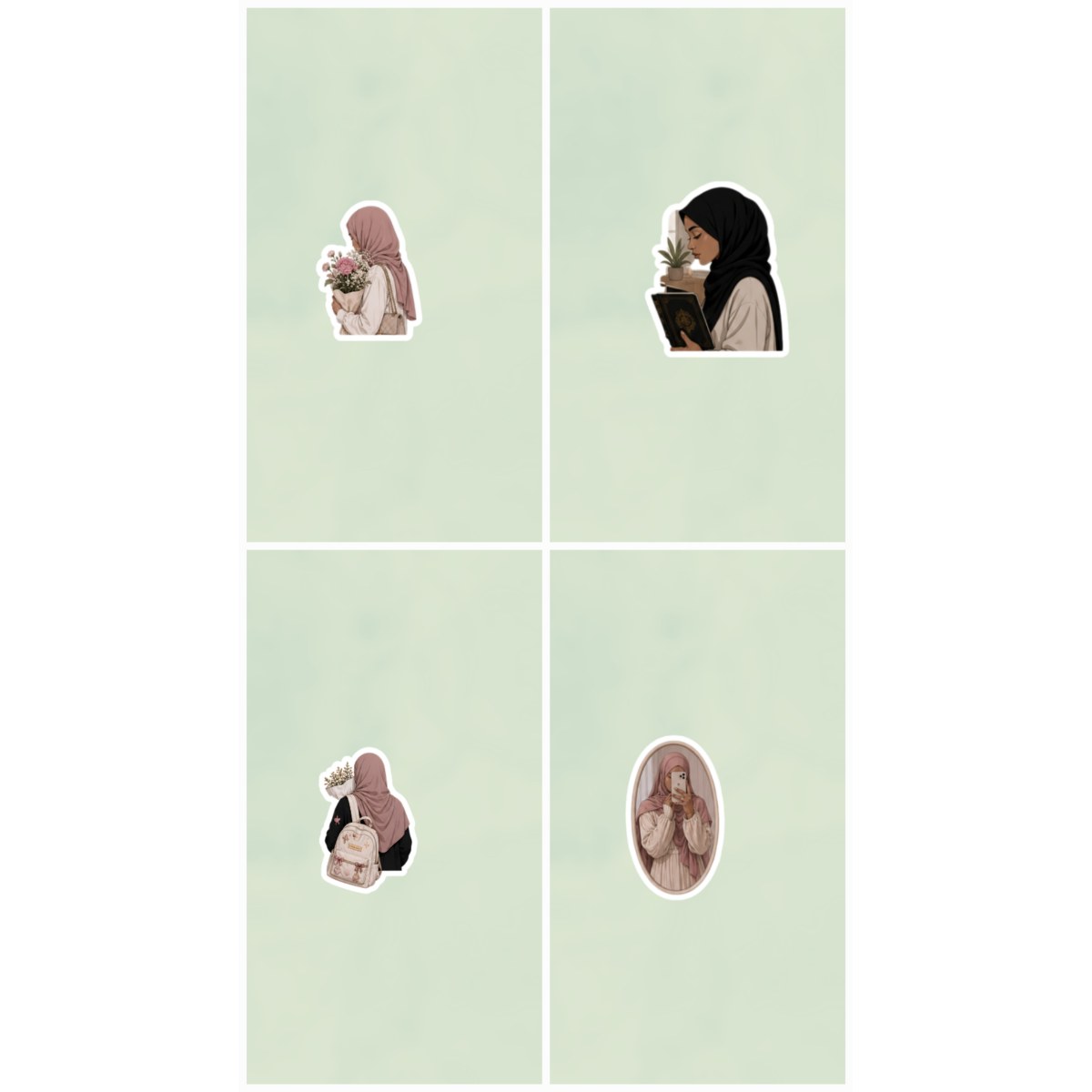 Islamic Muslima stickers for laptop and planner