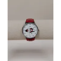 Montre "Algérie ❤️ Gaza" – Cadran Chiffres Arabes | Bracelet Simili Cuir Rouge