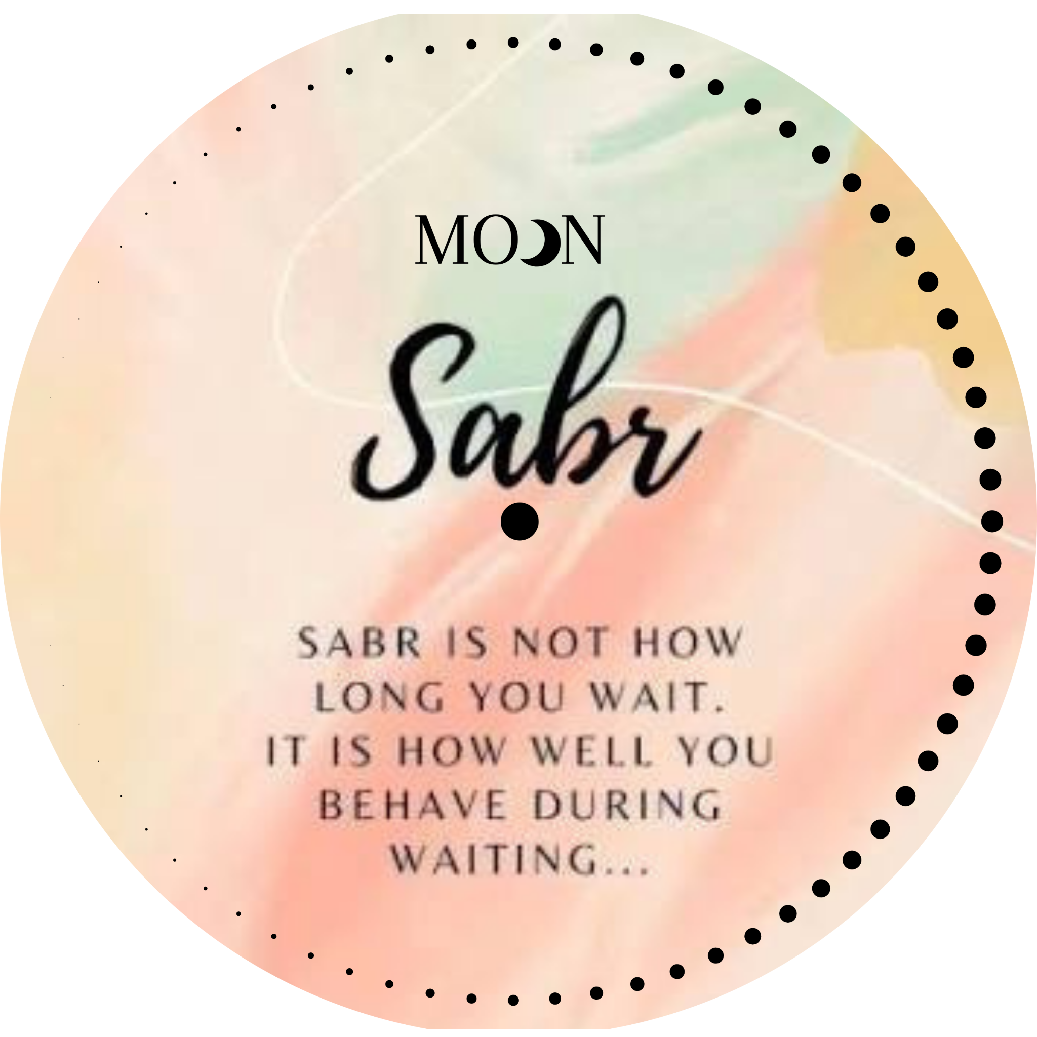 Montre "Sabr is not how long you wait…" – Cadran Aquarelle Pastel | Bracelet Maille Milanaise Or Rose | Moon Paris 2