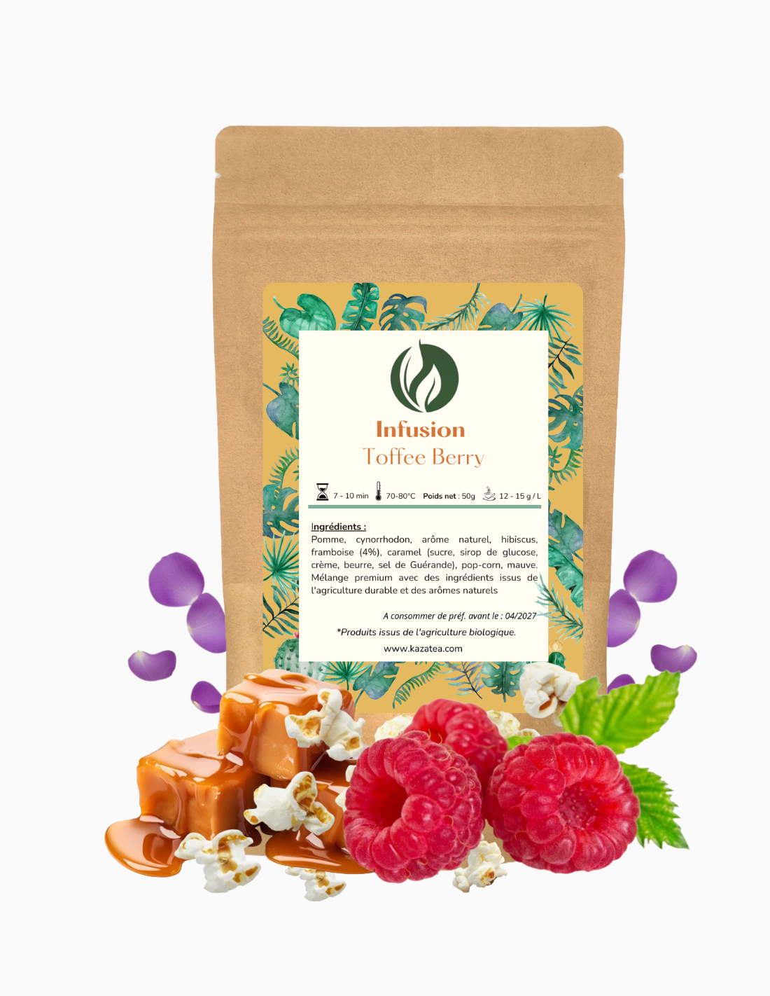 Infusion - Toffee Berry - Framboises - Caramels 50g