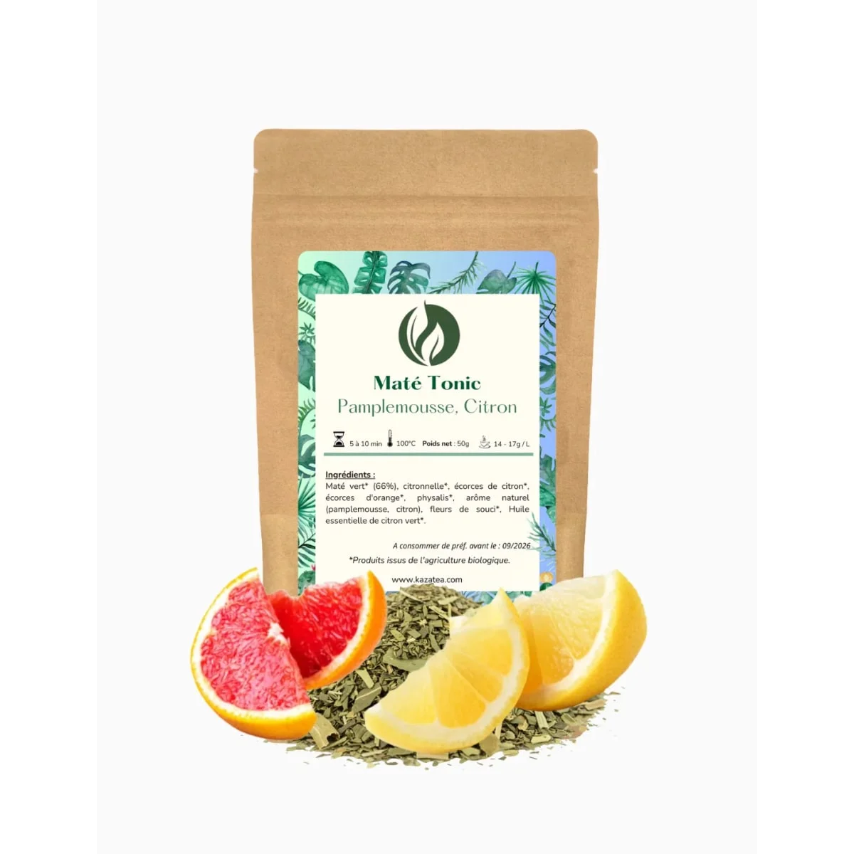 Maté Tonic - Thé vert - Agrumes (pamplemousse, citron)