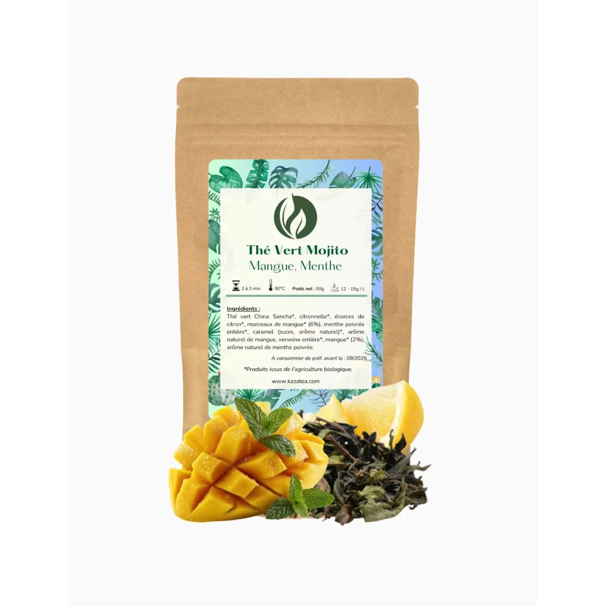 Thé Vert Mojito - Menthes-Citrons-Mangues