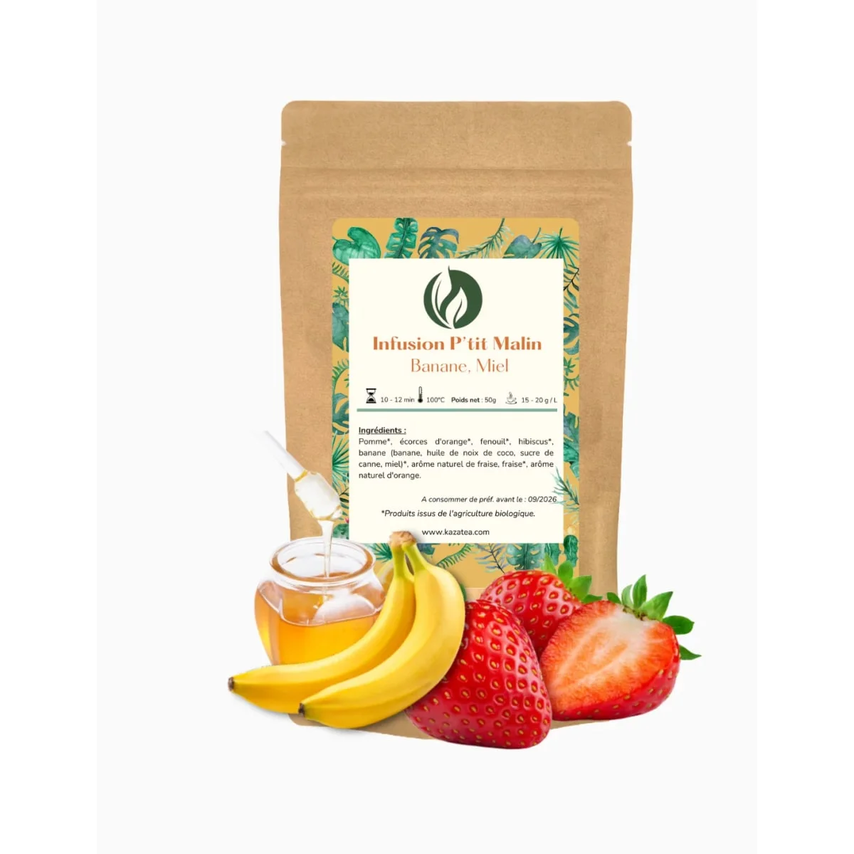 Infusion P'tit Malin- Banane-Miel-Pomme-Fraise