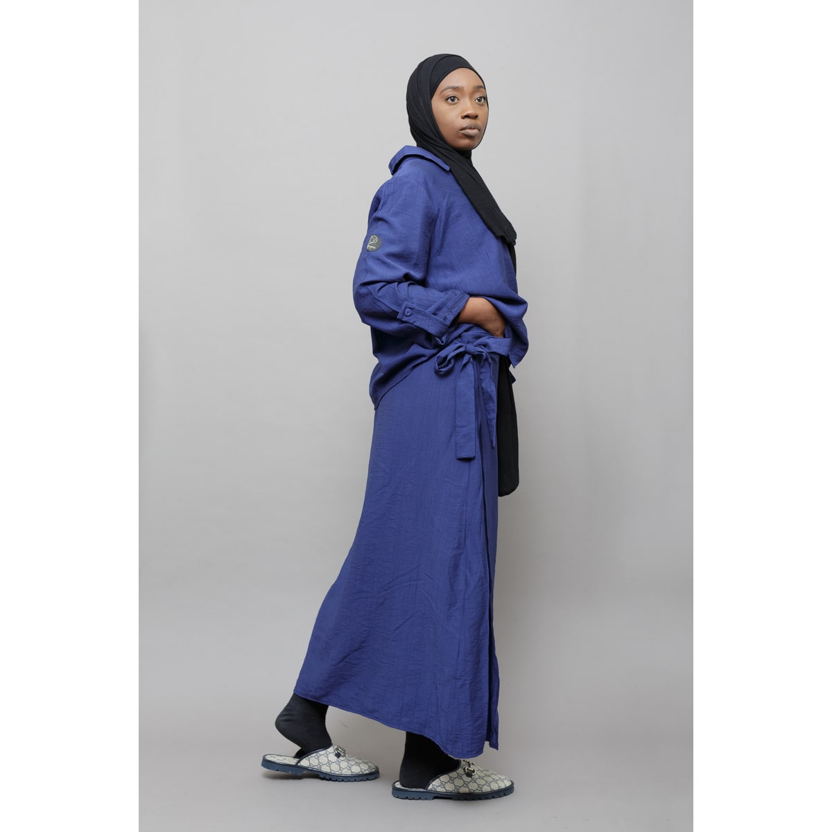 Chic Modest Luna Outfit - Fluid Shirt and Wrap Skirt
