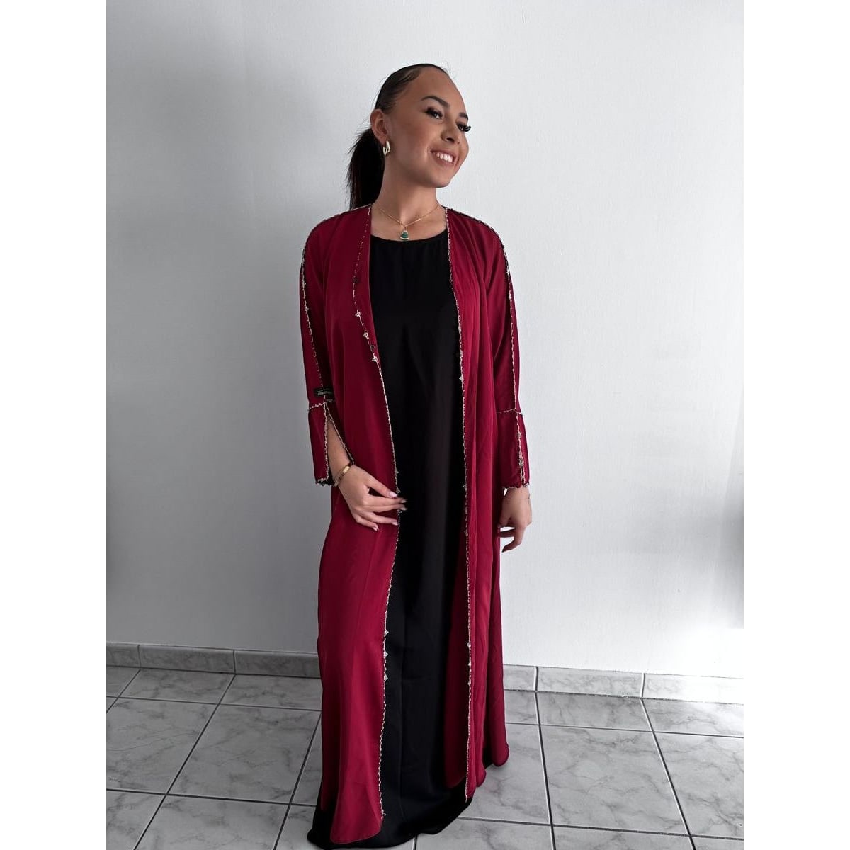 Elegant Dubai Pearl Kimono | Modest Fashion