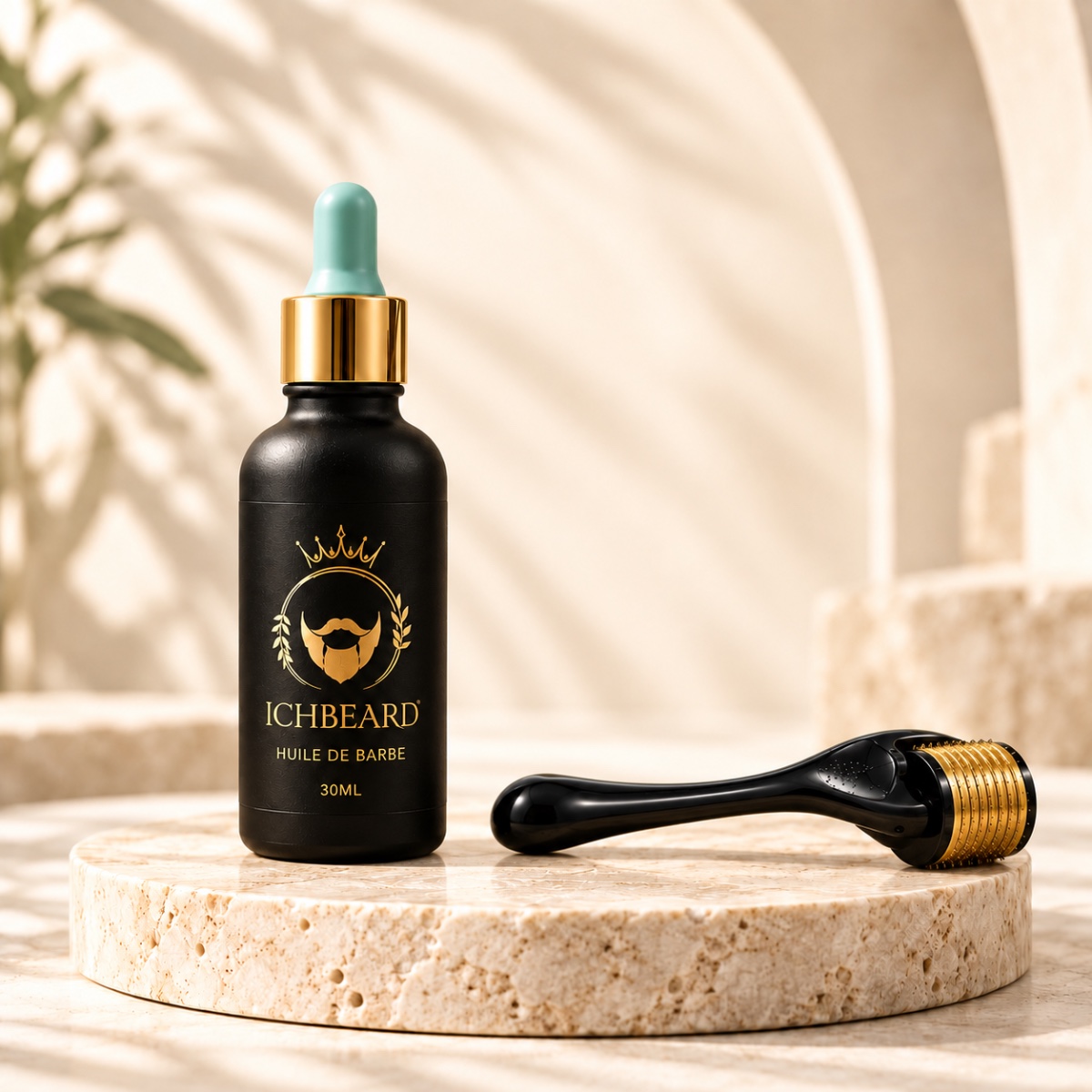 Huile barbe & dermaroller - Pack pousse