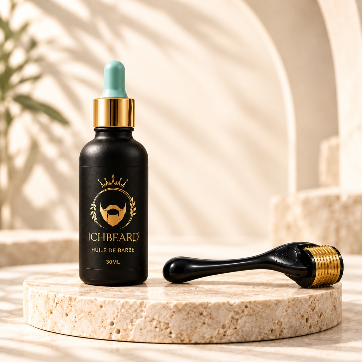 Huile barbe & dermaroller - Pack pousse