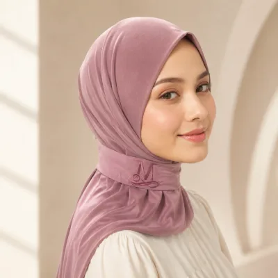 Hijab à bouton pression