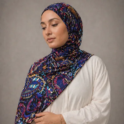 Hijab imprimé Jersey - Model : Mira Mandala – Hijabs