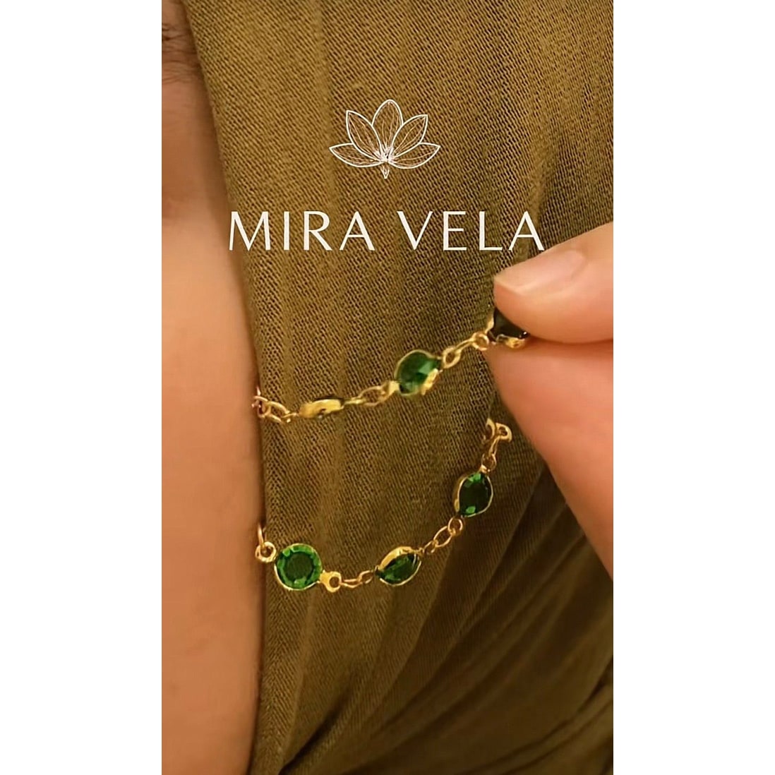 Mira Magnet - pierres vertes (la piece)
