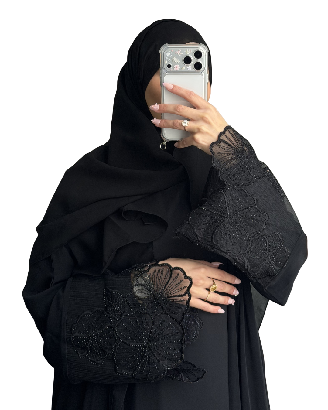 Abaya dentelle noir - Création Dubaï