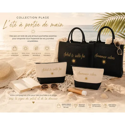 Duo Sac de plage et sa pochette – Maroquinerie & sacs femme