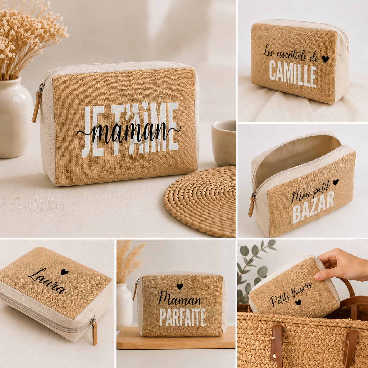 Customizable Burlap Pouch Natural Stylish Bag