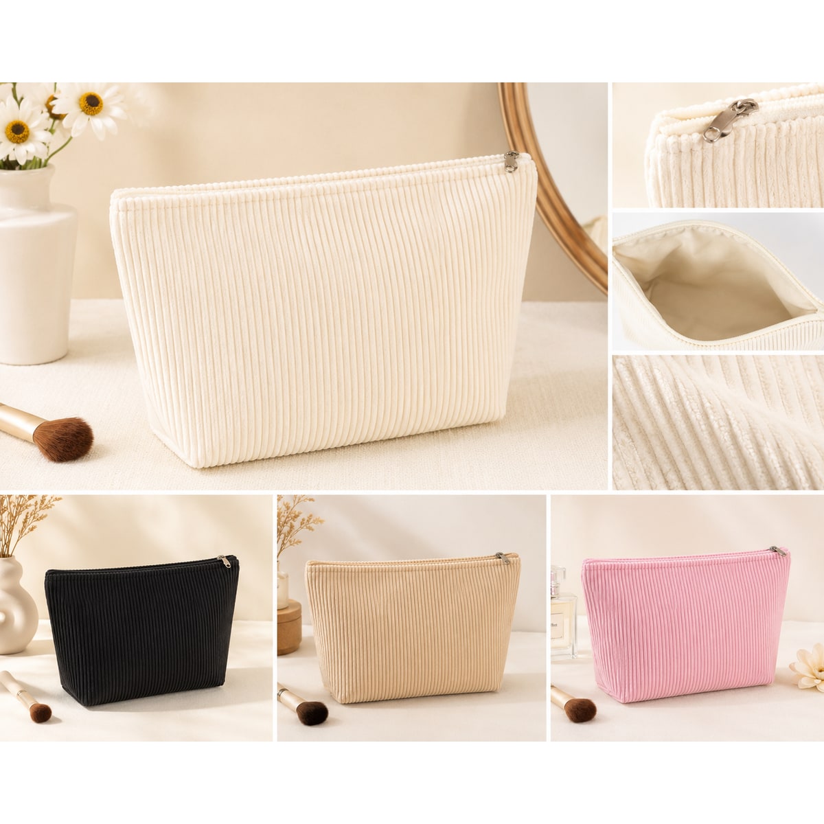 Trousse en Velours Côtelé Personnalisable