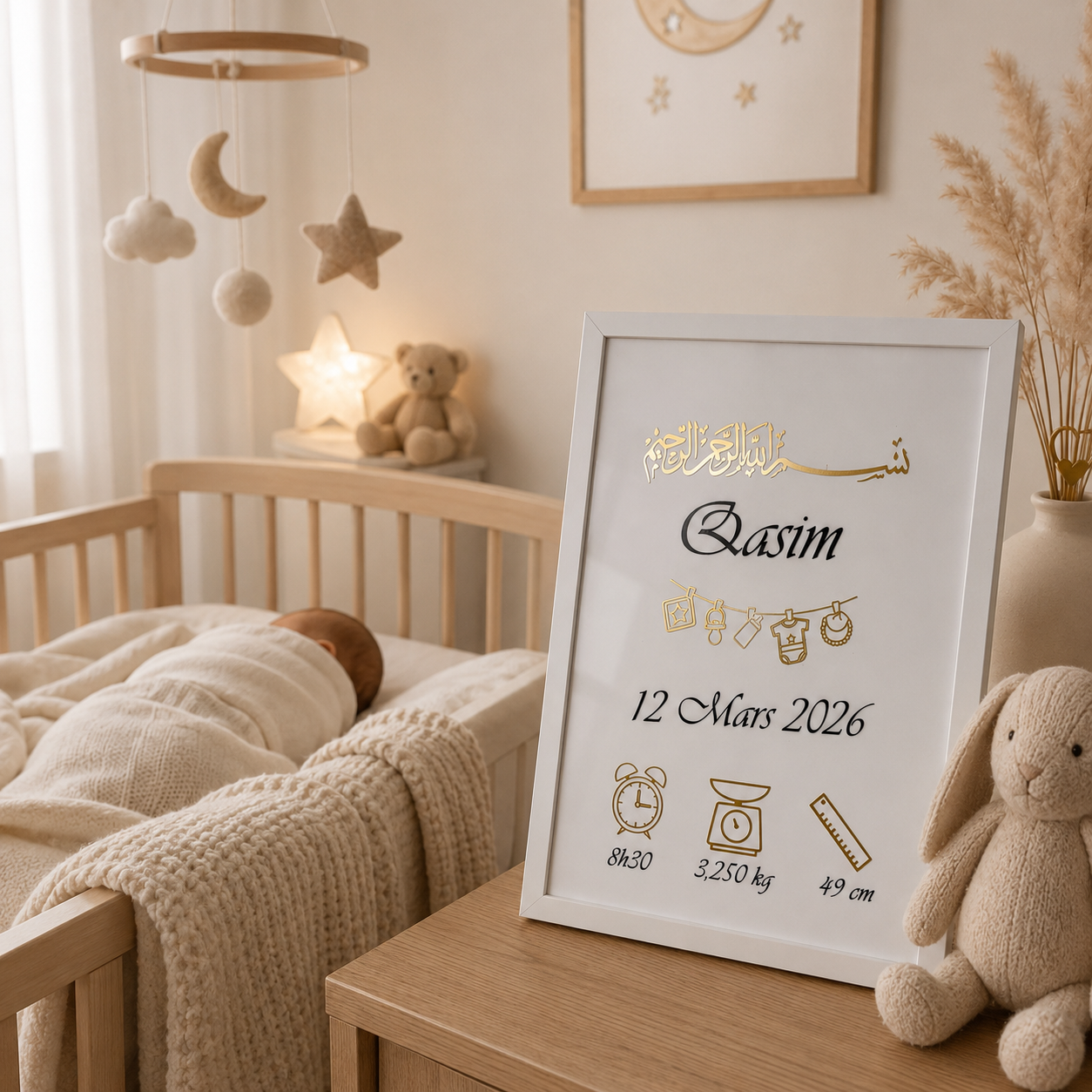 Cadre Naissance personnalisé  3