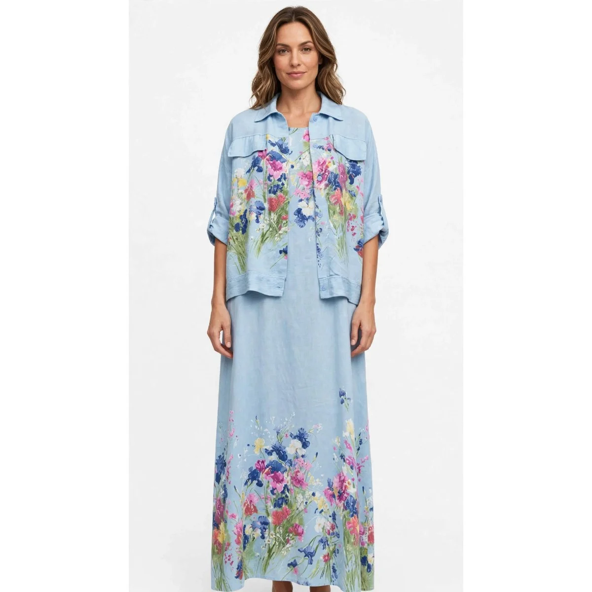 Ensemble robe+boléro assorti style bohème  mode italie 