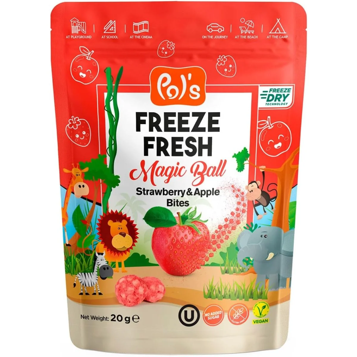 Pol's Magic Ball Fraise & Pomme - Fruits lyophilisés 20g