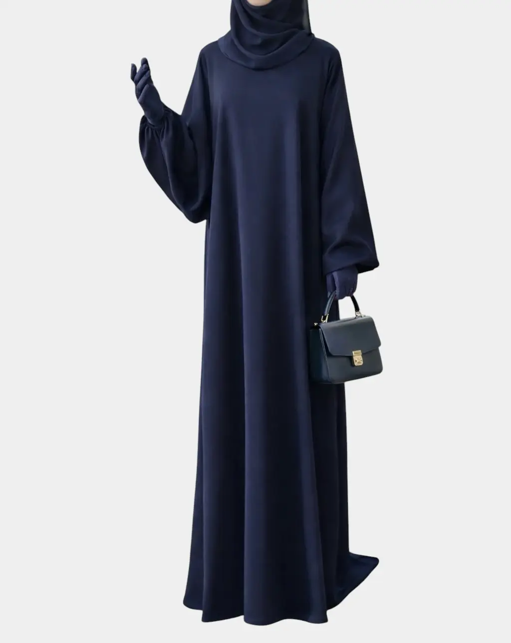 Abaya manches ballon en soie de Médine
