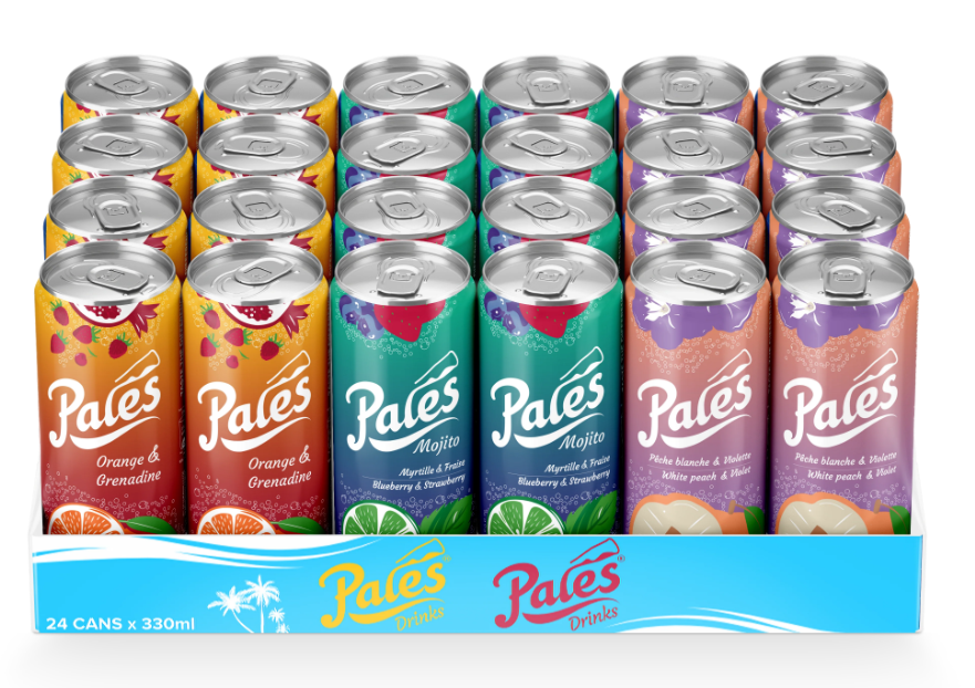 Pack de 24 canettes 33 cl Pêches blanches & Violette 2