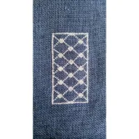 Protège Coran en toile de jute bleu marine et motif kaffieh 2