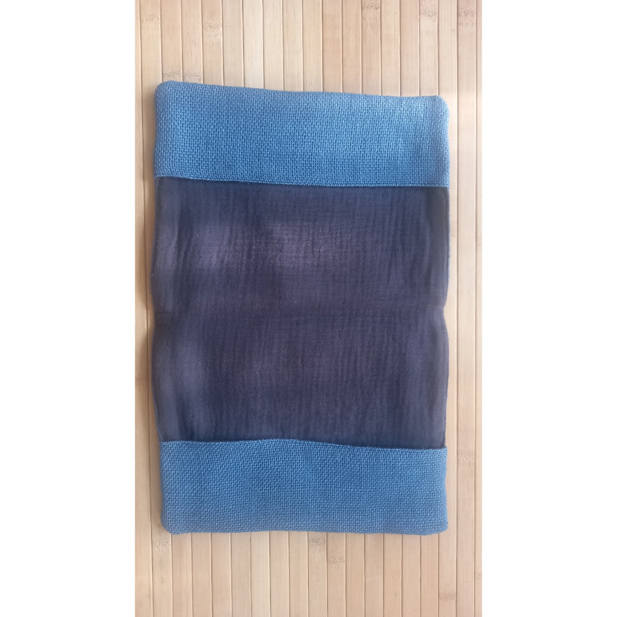 Protège Coran en toile de jute bleu marine et motif kaffieh