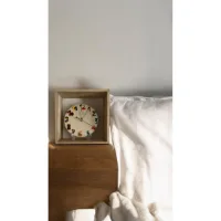 Horloge en bois phosphorescente avec tissu wax 2