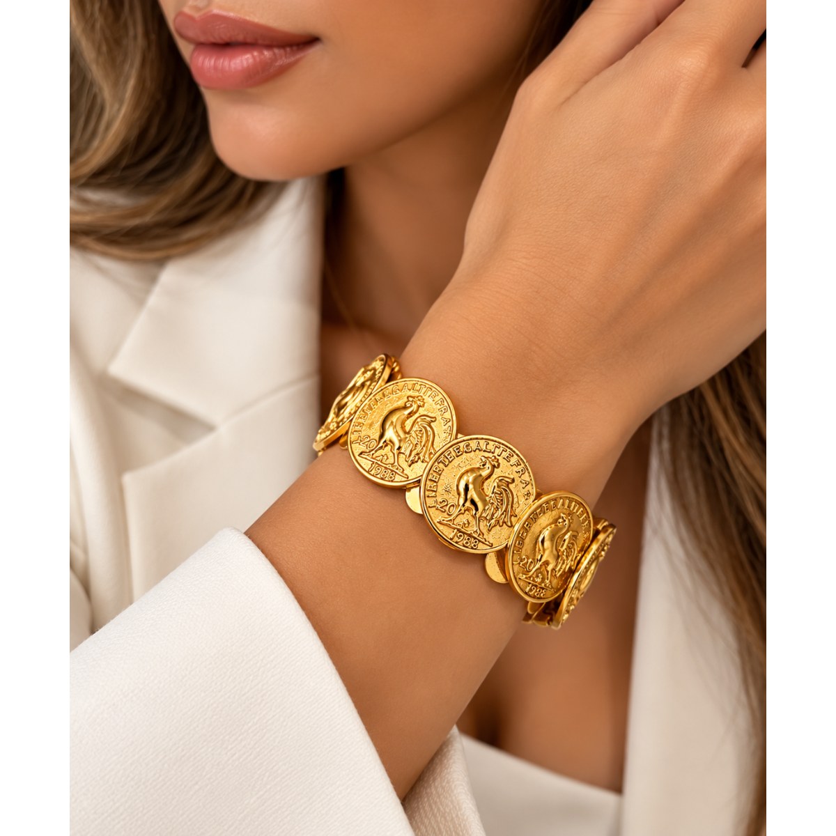 Bracelet Rigide Multi Louise Coq Luxe Chevauchant