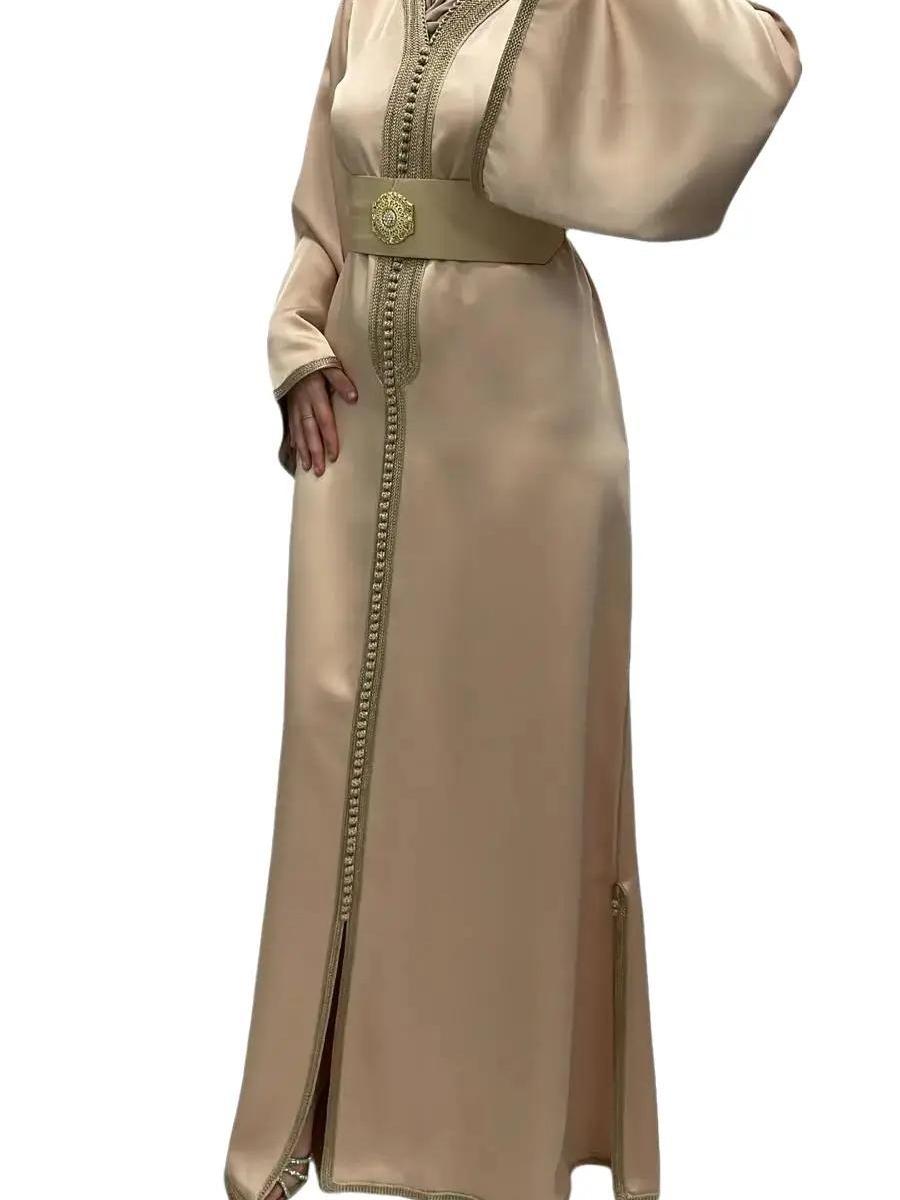 Caftan Satiné Beige - Qalam Dress 2