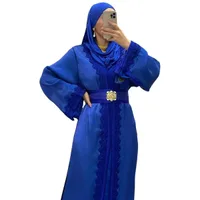 Takchita/Caftan ton sur ton en organza bleu 2