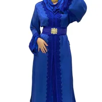 Takchita/Caftan ton sur ton en organza bleu 3