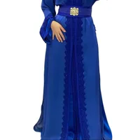Takchita/Caftan ton sur ton en organza bleu 4