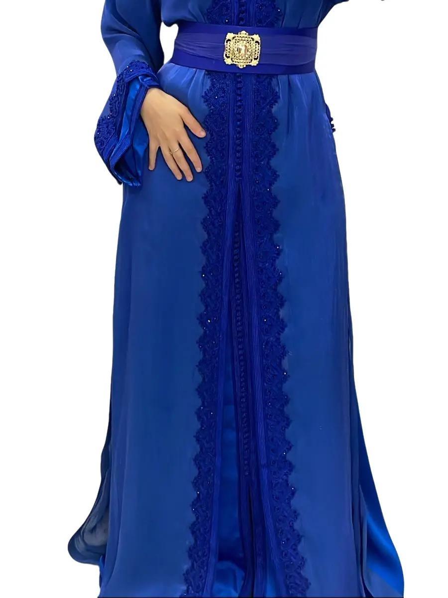 Takchita/Caftan ton sur ton en organza bleu 4