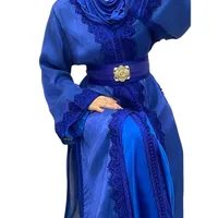 Takchita/Caftan ton sur ton en organza bleu 5