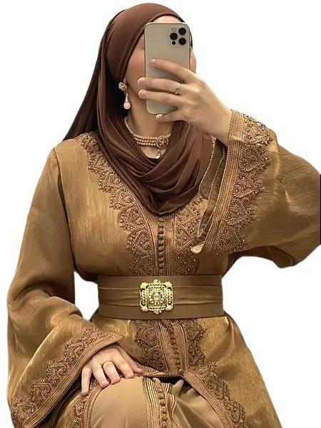 Takchita/Caftan ton sur ton Organza Camel 2