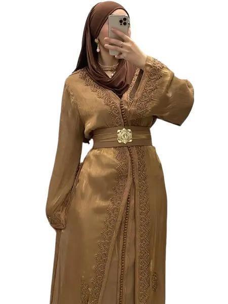 Takchita/Caftan ton sur ton Organza Camel 3