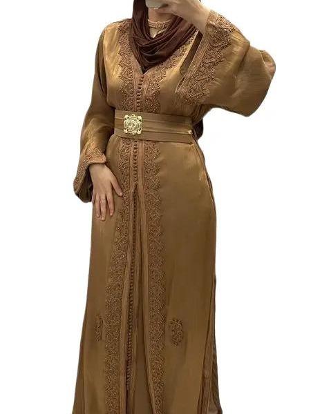 Takchita/Caftan ton sur ton Organza Camel 4