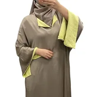 Robe Beige à Manches Revers Jaune – Confort & Élégance 4