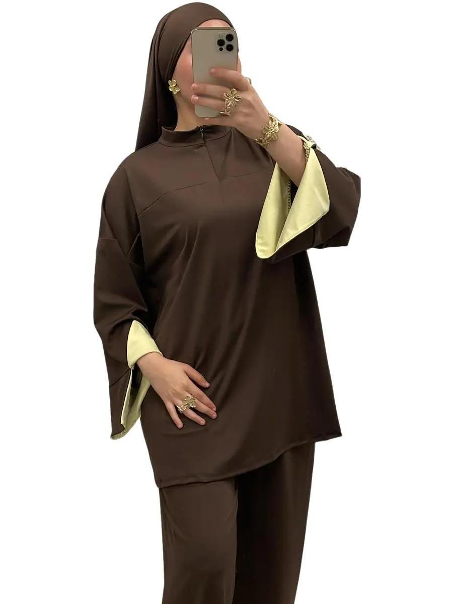 Burkini bi-color col montant zippé – Élégance & confort