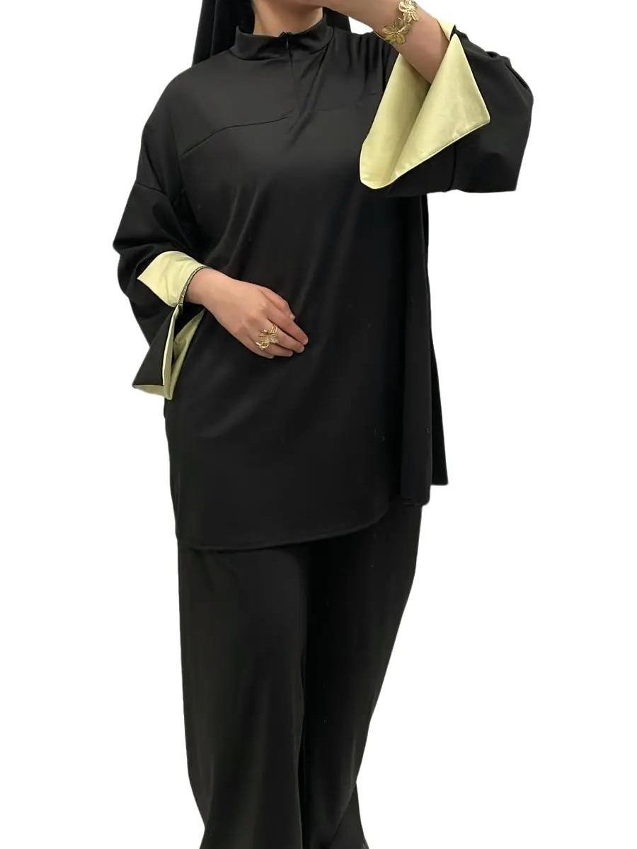 Burkini bi-color col montant zippé – Élégance & confort 2