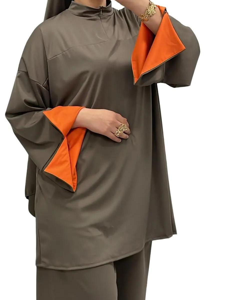 Burkini bi-color col montant zippé – Élégance & confort 2