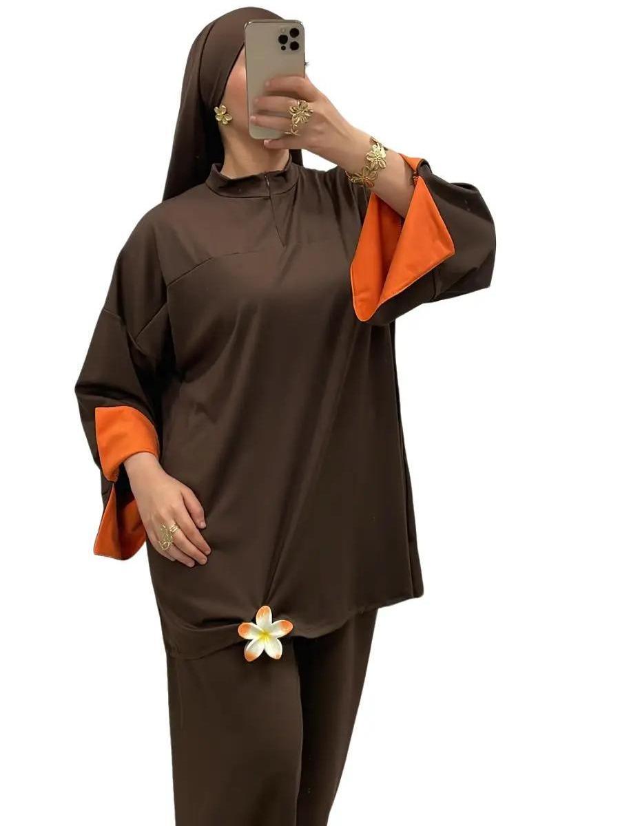 Burkini bi-color col montant zippé – Élégance & confort