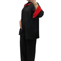 Ensemble bi-color Noir/Rouge à manches revers - Chic & tendance 3