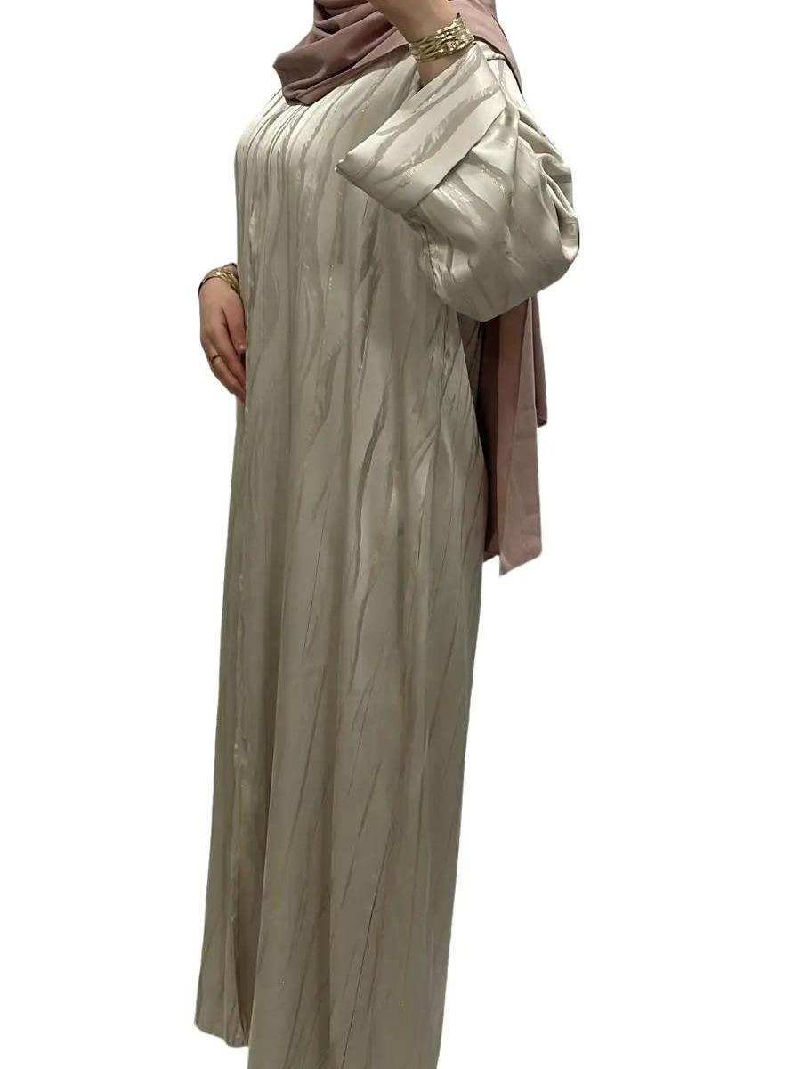Robe longue à motifs délicats Beige rosé – Style intemporel 3