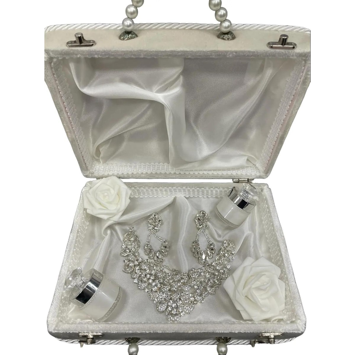 Valise Mariée Velours Perles – Coffret Bijoux Élégant 3