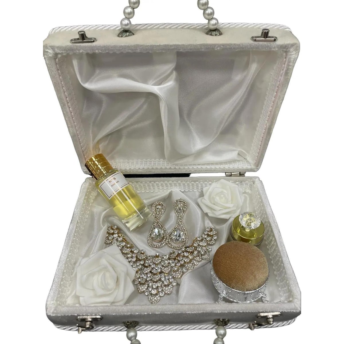 Valise Mariée Velours Perles – Coffret Bijoux Élégant 4