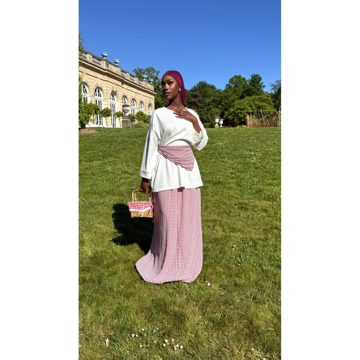 Jupe carreaux+foulard