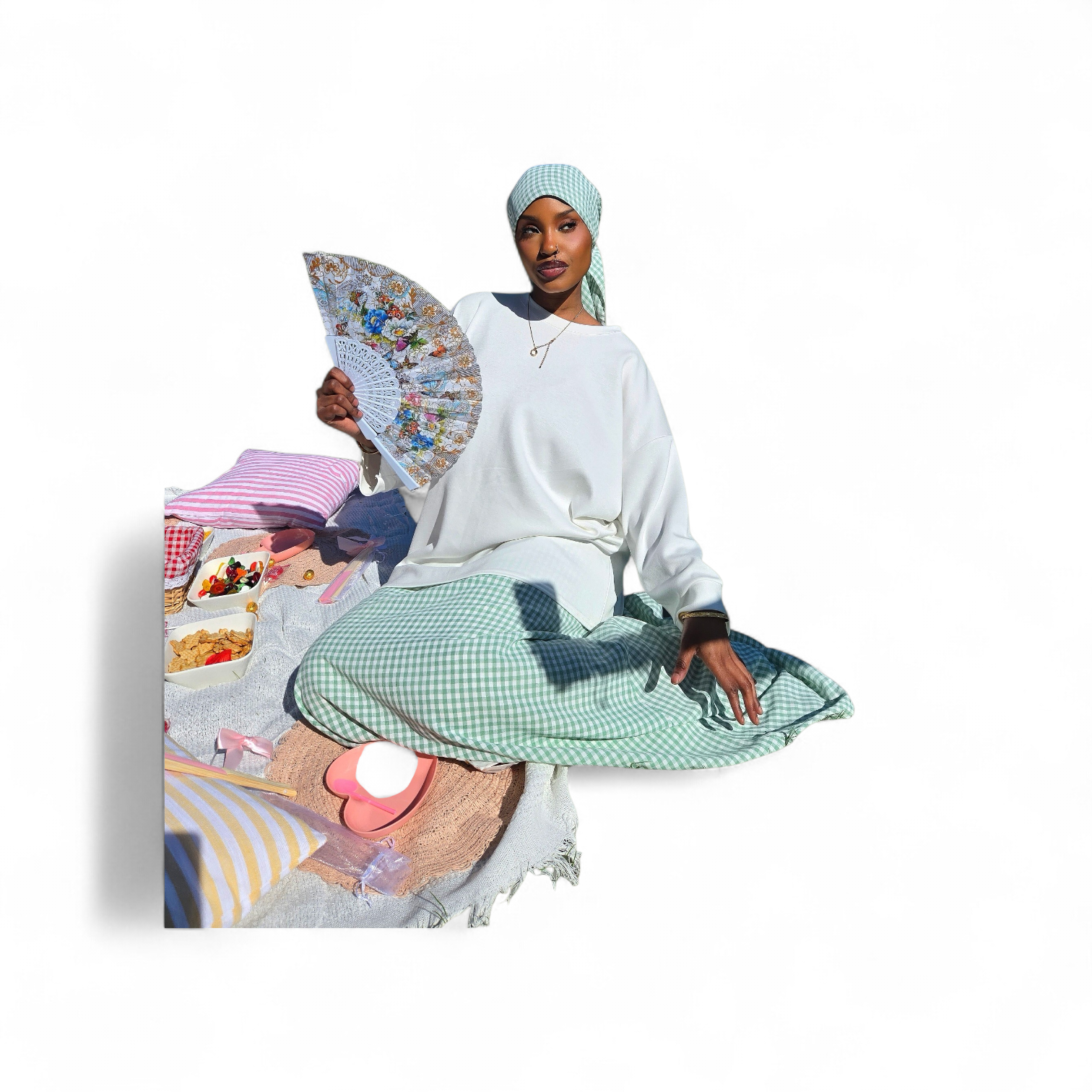 Jupe carreaux+ foulard 