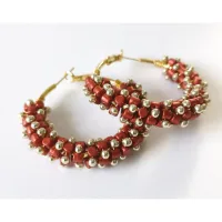 Boucles d'oreilles - Créoles "Grenat"