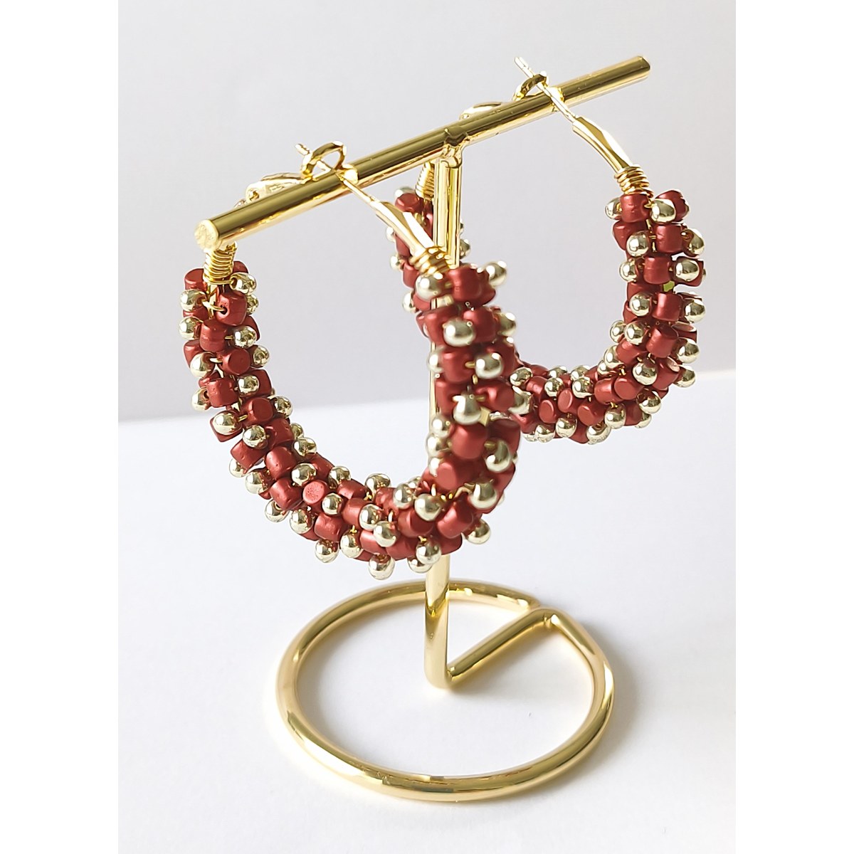Boucles d'oreilles - Créoles "Grenat"